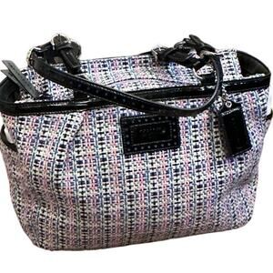 Coach Multicolor Tweed Tote Bag